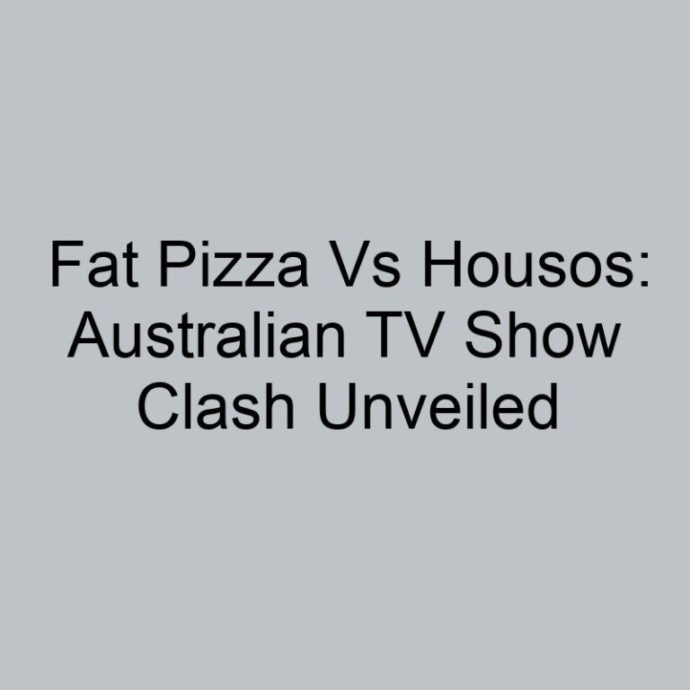 Fat Pizza Vs Housos: Australian TV Show Clash Unveiled