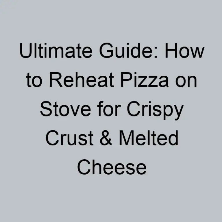 Ultimate Guide: How to Reheat Pizza on Stove for Crispy Crust & Melted Cheese